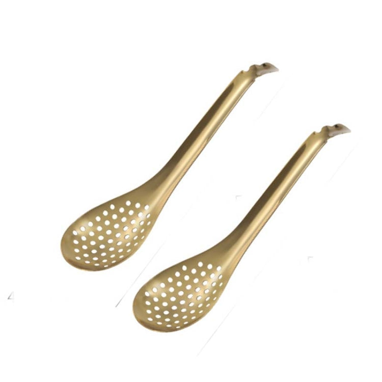 2 PCS 304 Stainless Steel Small Caviar Colander Molecular Cooking Spoon, True Color, Golden, Rose Gold, Colored, Black