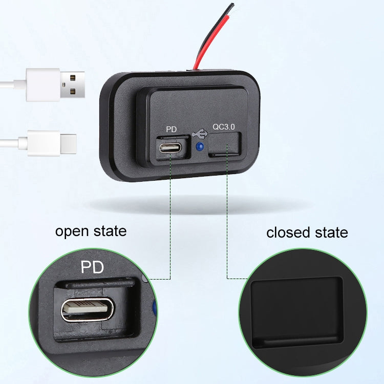 18W QC3.0 Fast Charge PD Car RV Boat Charger, 18W
