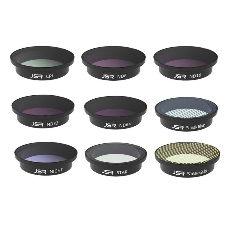 فلتر عدسة JSR للطائرات بدون طيار لـ DJI Avata، الطراز: MCUV، CPL، ND8، ND16، ND32، ND64، ND8-PL، ND16PL، ND32PL، ND64PL، مضاد للأضرار الضوئية، نجمي، ذهبي مصقول، أزرق مصقول، CPL+ND8+ND16، 4 في 1 (ND)، 4 في 1 (NDPL)، 6 في 1، 9 في 1