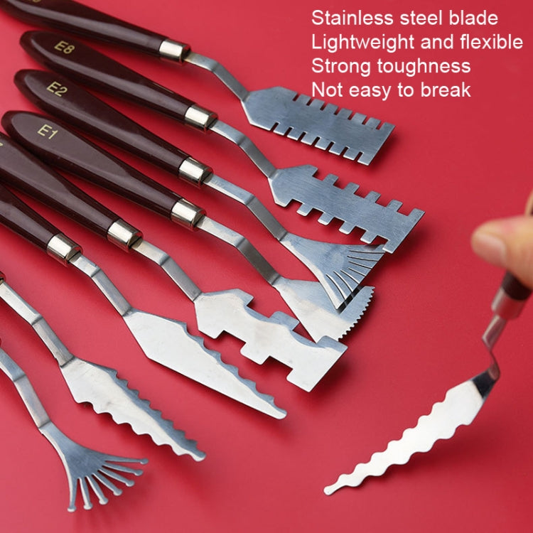 Oil Painting Knife Graffiti Toning Wooden Scraper Student Art Painting Tool, Style:, E1, E2, E3, E4, E5, E6, E7, E8, E9