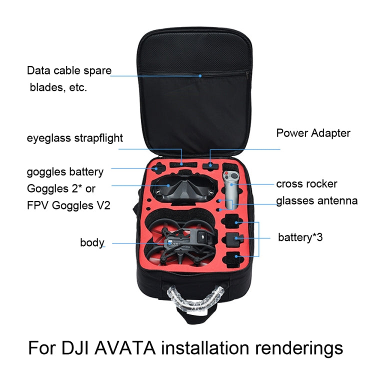 منظم حقيبة ظهر مقاوم للماء للطائرات بدون طيار من DJI Avata، حقيبة ظهر لـ DJI Avata