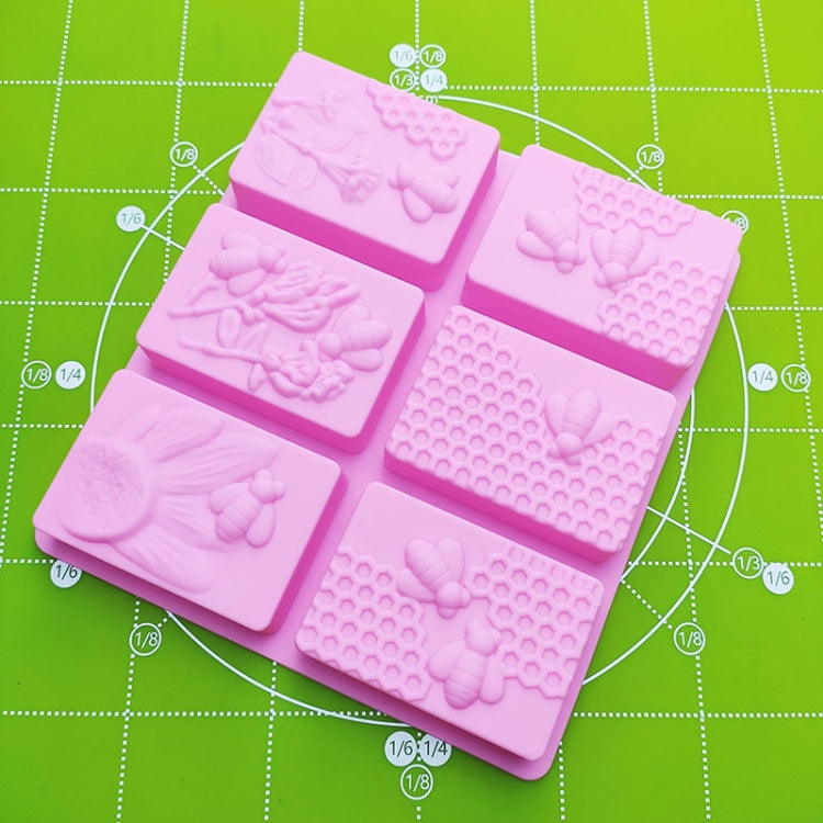 6 Grid Square Honeycomb Ice Cube Cake Mould Square Handmade Soap Mould, Soap Mould