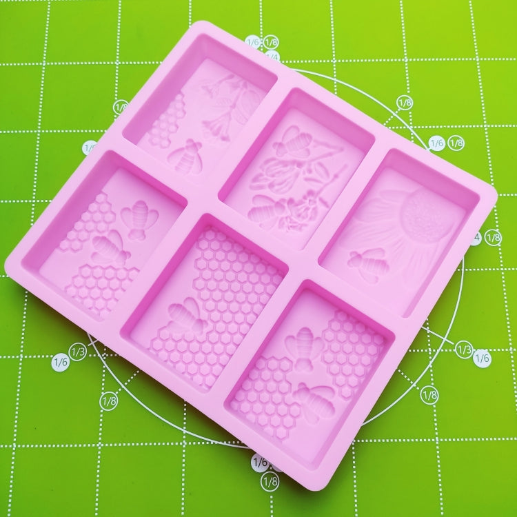 6 Grid Square Honeycomb Ice Cube Cake Mould Square Handmade Soap Mould, Soap Mould