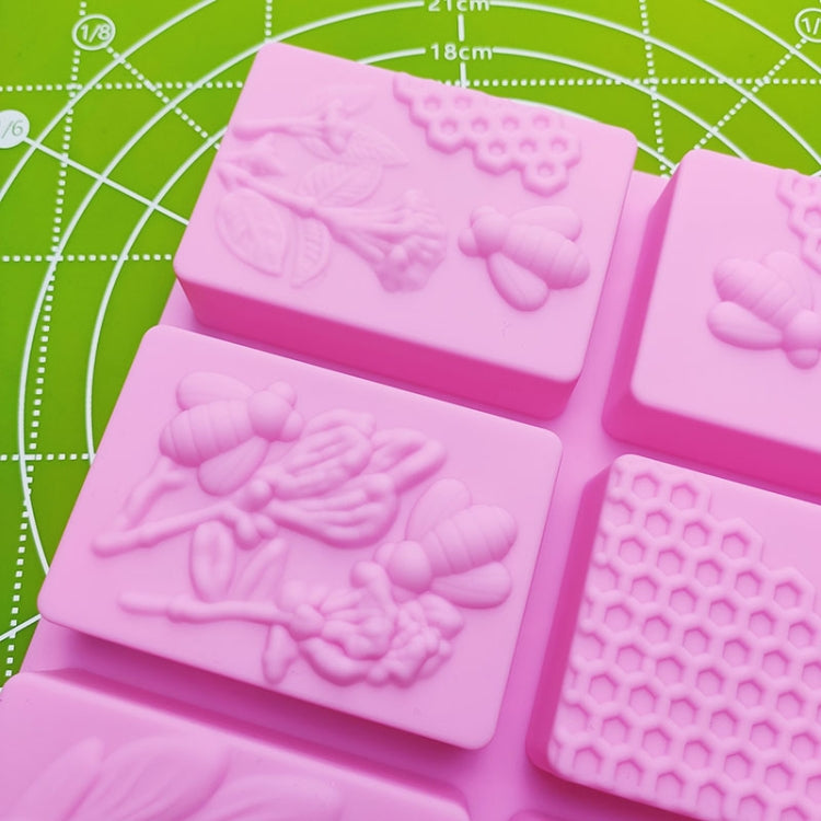 6 Grid Square Honeycomb Ice Cube Cake Mould Square Handmade Soap Mould, Soap Mould