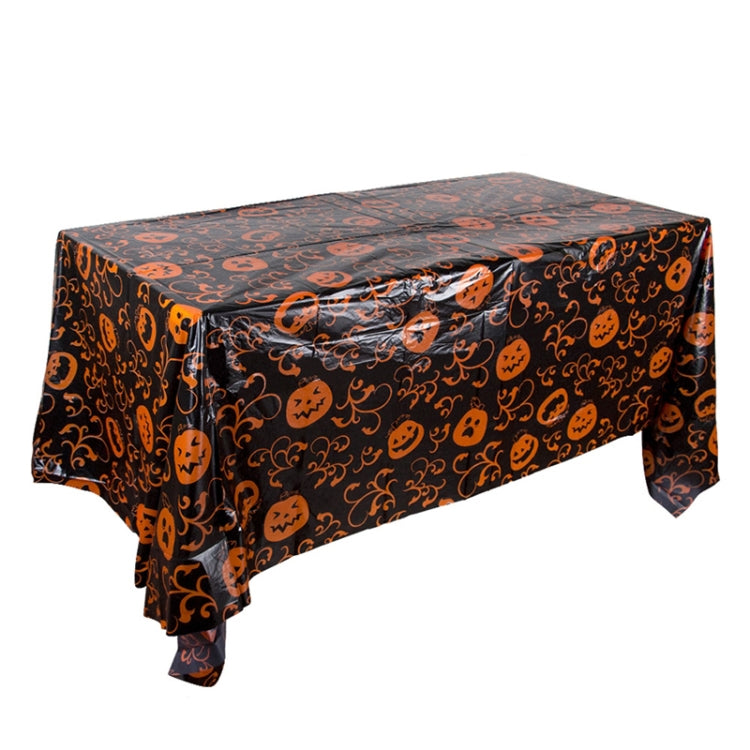 Christmas Halloween Party Event Decoration Tablecloth, Orange Pumpkin, Black Pumpkin, Black Ghost, Gray Bat, Green Pumpkin, Purple Spider, Red Snowman, Geometry, Blue Snowman, Green Biscuits