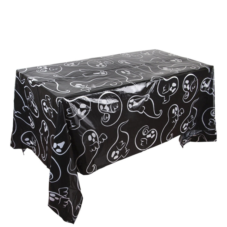 Christmas Halloween Party Event Decoration Tablecloth, Orange Pumpkin, Black Pumpkin, Black Ghost, Gray Bat, Green Pumpkin, Purple Spider, Red Snowman, Geometry, Blue Snowman, Green Biscuits