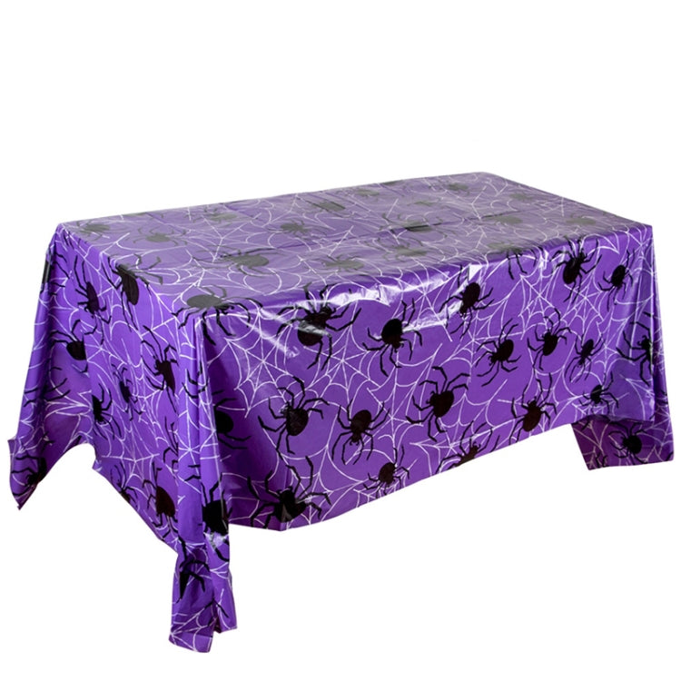 Christmas Halloween Party Event Decoration Tablecloth, Orange Pumpkin, Black Pumpkin, Black Ghost, Gray Bat, Green Pumpkin, Purple Spider, Red Snowman, Geometry, Blue Snowman, Green Biscuits