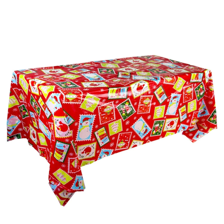 Christmas Halloween Party Event Decoration Tablecloth, Orange Pumpkin, Black Pumpkin, Black Ghost, Gray Bat, Green Pumpkin, Purple Spider, Red Snowman, Geometry, Blue Snowman, Green Biscuits