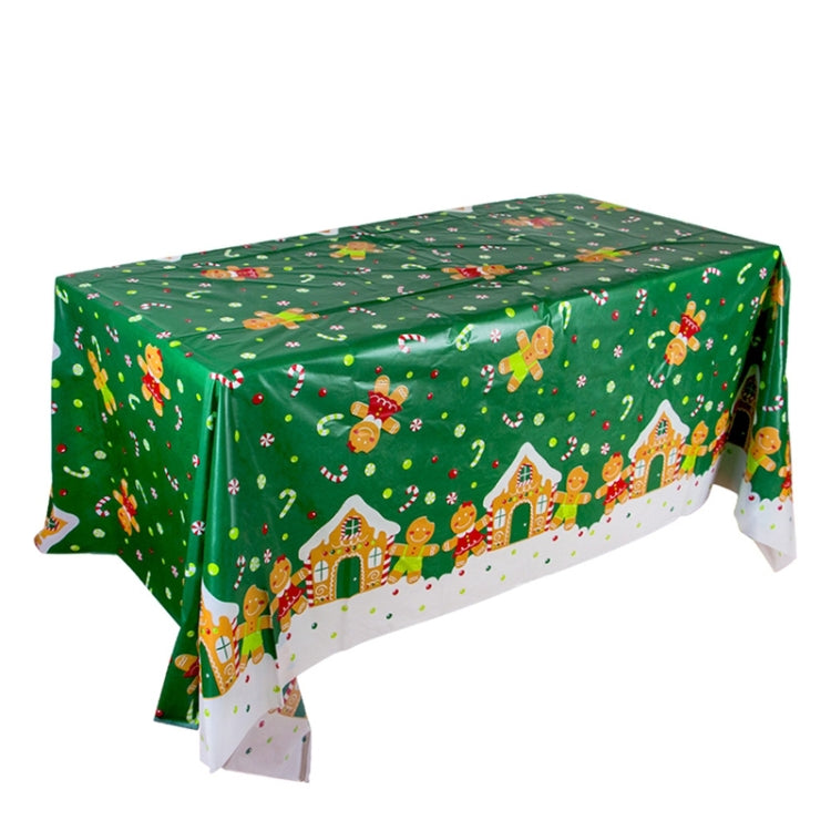 Christmas Halloween Party Event Decoration Tablecloth, Orange Pumpkin, Black Pumpkin, Black Ghost, Gray Bat, Green Pumpkin, Purple Spider, Red Snowman, Geometry, Blue Snowman, Green Biscuits