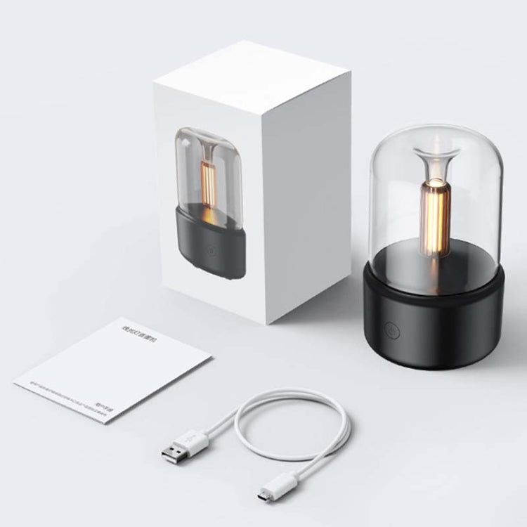 مرطب جو منزلي ليلي بإضاءة USB، 120 مل، معطر جو بضوء الشموع، DQ702 (أسود)، DQ702 (بيج)