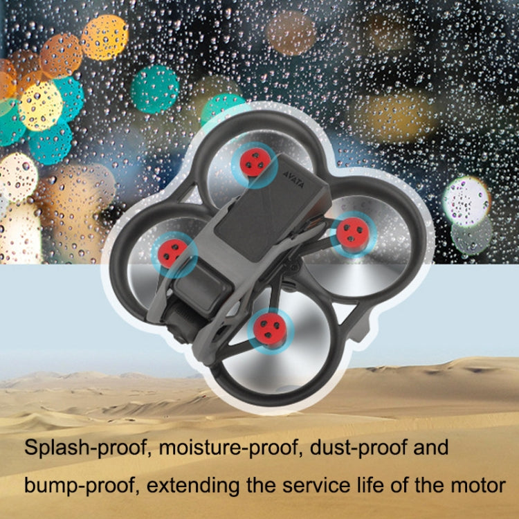 4 قطع/مجموعة غطاء محرك من سبائك الألومنيوم المقاوم للغبار والماء من Sunnylife AT-MD475 لـ DJI Avata، أحمر، أسود