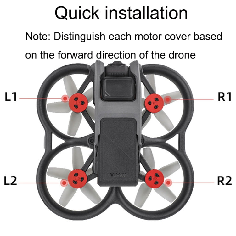 4 قطع/مجموعة غطاء محرك من سبائك الألومنيوم المقاوم للغبار والماء من Sunnylife AT-MD475 لـ DJI Avata، أحمر، أسود