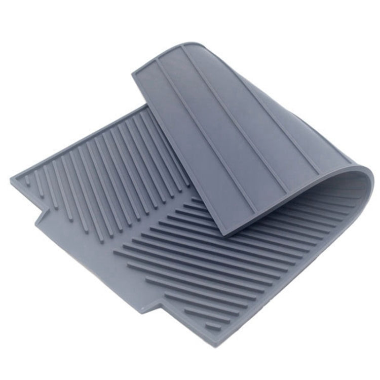 Silicone Drain Pad Kitchen Multifunctional Thermal Insulation Drying Pad, Grey, Green