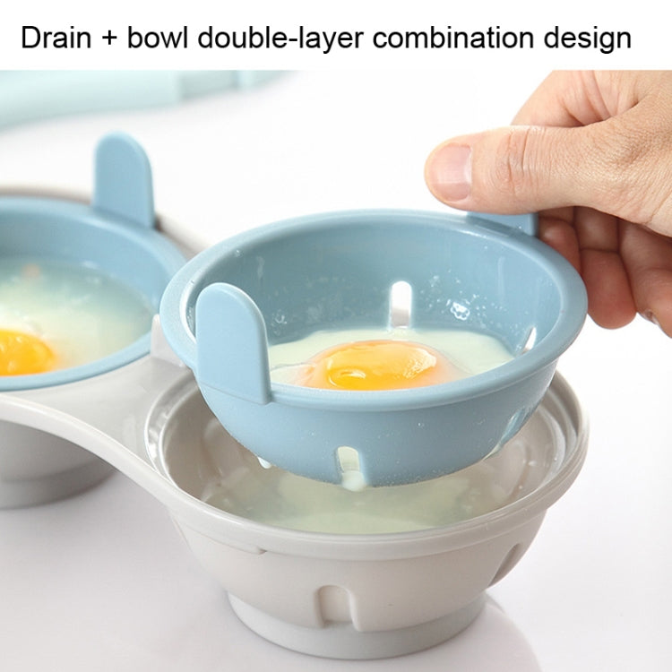 Two-compartment Steamed Egg Box Microwave Steamed Egg Plate Egg Mold