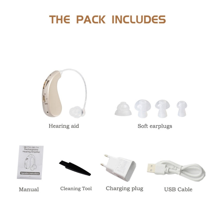 Portable Rechargeable Invisible Hearing Aid, EU Plug, US Plug