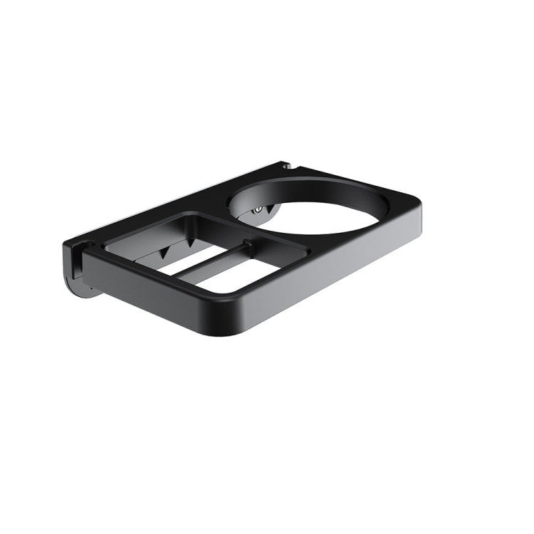 2-in-1 Hair Dryer Wall Mount Bracket Bathroom Shelf, White, Black