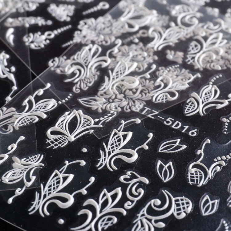 5D Three-dimensional Carved Nail Art Stickers Rose Pattern Embossed Nail Stickers, Stz-5D09, Stz-5D10, Stz-5D11, Stz-5D12, Stz-5D13, Stz-5D14, Stz-5D15, Stz-5D16