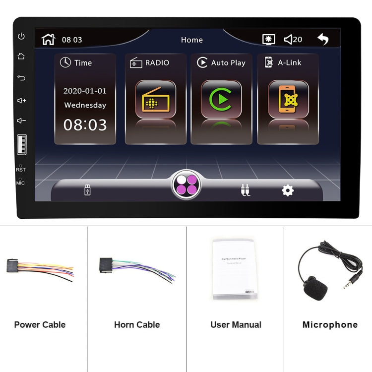 Q3570 9 inch Carplay Single Spindle MP5 Player, Style:, Standard, Standard+4 Light Camera, Standard+8 Light Camera, Standard+12 Light Camera