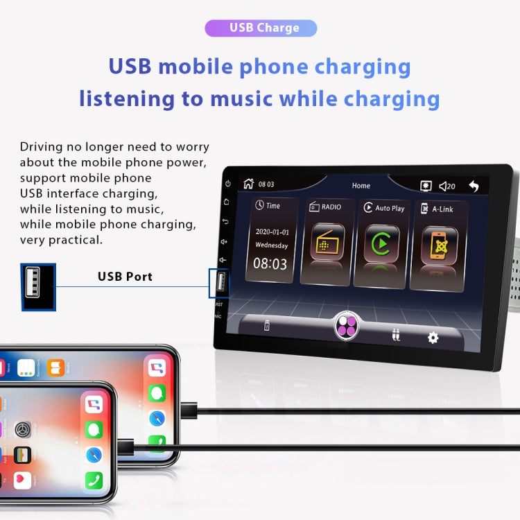 Q3570 9 inch Carplay Single Spindle MP5 Player, Style:, Standard, Standard+4 Light Camera, Standard+8 Light Camera, Standard+12 Light Camera
