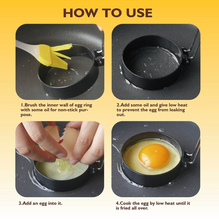 4-Pack Anti-Hot Egg Rings Non-Stick Round Fried Egg Maker Mold, 4-Pack Anti-Hot