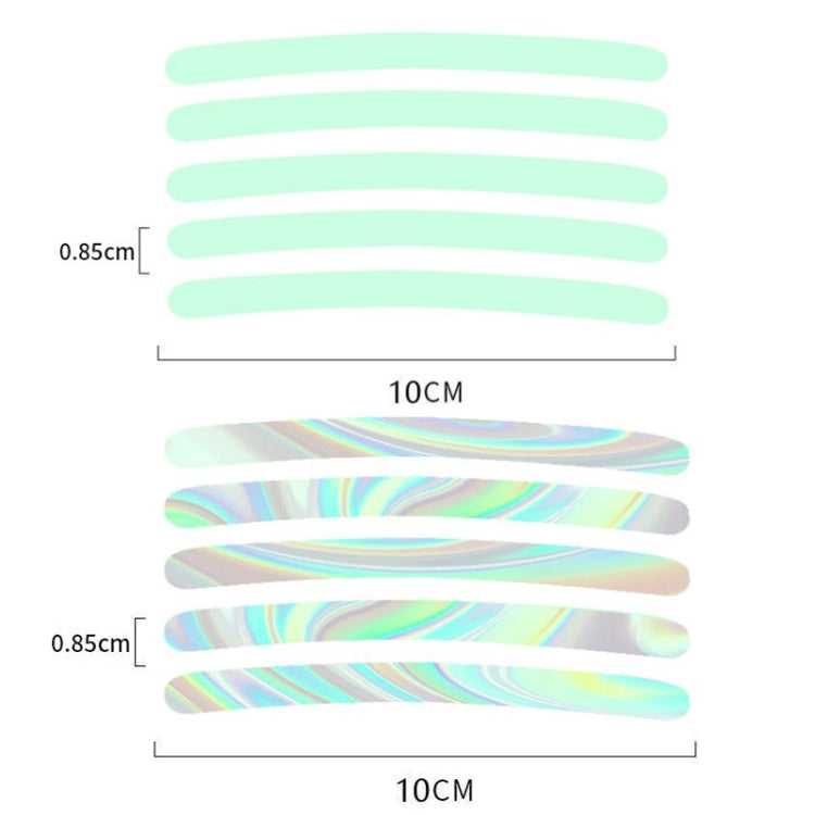 20pcs /Set Car Rainbow Wheel Hub Reflective Stickers Tire Luminous Warning Decoration, Color: Rainbow, Rainbow, Purity