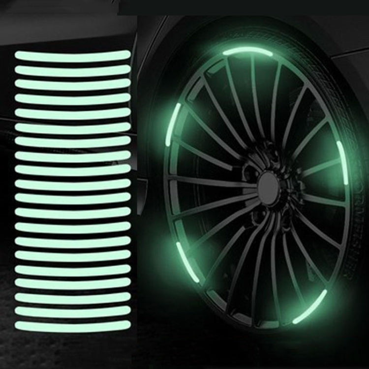 20pcs /Set Car Rainbow Wheel Hub Reflective Stickers Tire Luminous Warning Decoration, Color: Rainbow, Rainbow, Purity