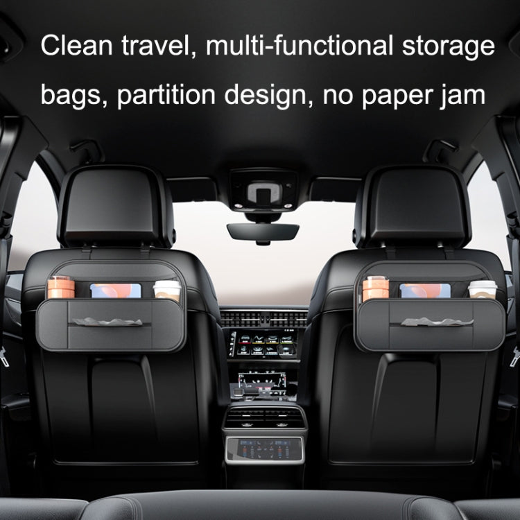 Car Seat Rear Leather Multi-function Convenient Storage Bag, Storage Bag (Black)