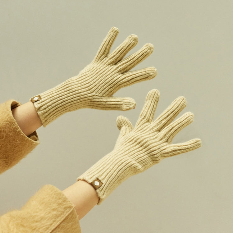 227-A0124 Wool Knit Striped Warm Touchscreen Gloves Winter Warm Cycling Gloves