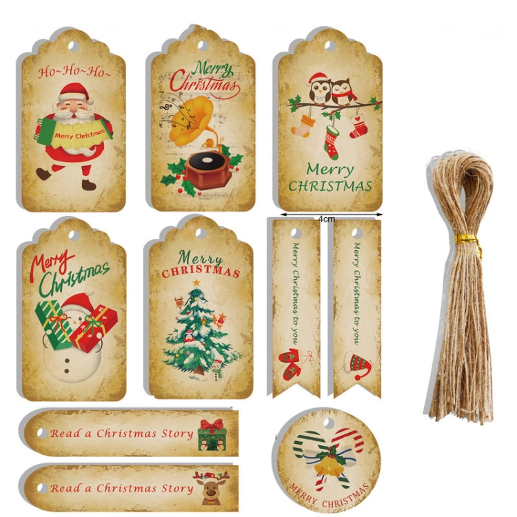2 Packs 50pcs/set Christmas Kraft Paper Tags Gift Wrapping Paper Labels, Series 1, Series 2, Series 3, Series 4, Series 5, Series 6, Series 7, Series 8, Series 9, Series 10, Series 11, Series 12, Series 13, Series 14
