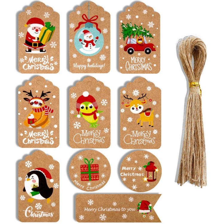2 Packs 50pcs/set Christmas Kraft Paper Tags Gift Wrapping Paper Labels, Series 1, Series 2, Series 3, Series 4, Series 5, Series 6, Series 7, Series 8, Series 9, Series 10, Series 11, Series 12, Series 13, Series 14