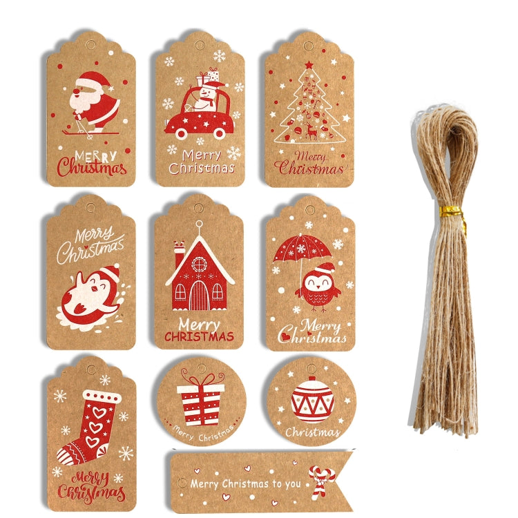 2 Packs 50pcs/set Christmas Kraft Paper Tags Gift Wrapping Paper Labels, Series 1, Series 2, Series 3, Series 4, Series 5, Series 6, Series 7, Series 8, Series 9, Series 10, Series 11, Series 12, Series 13, Series 14