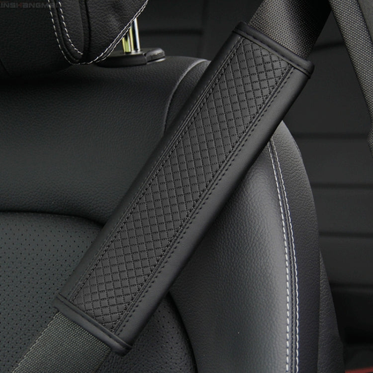 Fiber Leather Embossed Car Seat Belt Shoulder Cover Protector, 6.5X23cm