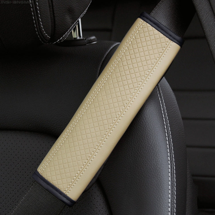 Fiber Leather Embossed Car Seat Belt Shoulder Cover Protector, 6.5X23cm