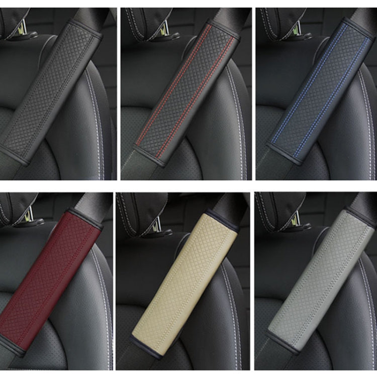 Fiber Leather Embossed Car Seat Belt Shoulder Cover Protector, 6.5X23cm