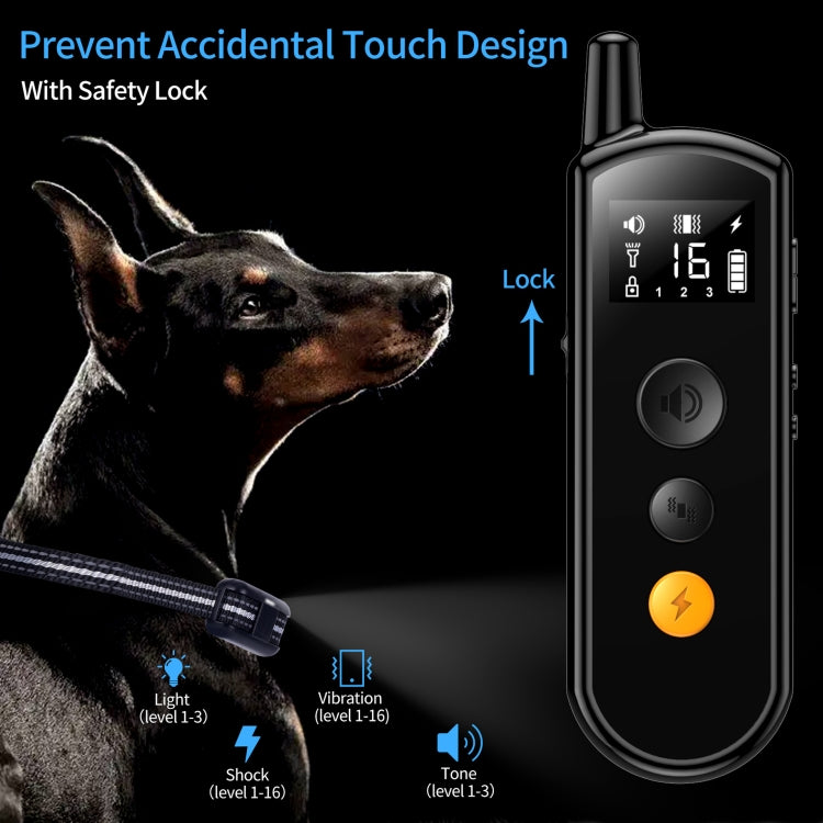 Remote Dog Trainer Rechargeable Waterproof Pet Electric Shock Collar, Receiver, Receiver+Remote Control