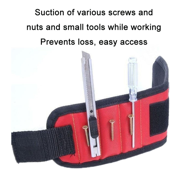 Electric Woodworking Multifunctional Powerful Magnetic Wrist Strap, Style:, Three Rows Black, Three Rows Red, Three Rows Blue, Five Rows Black, Five Rows Red, Five Rows Blue