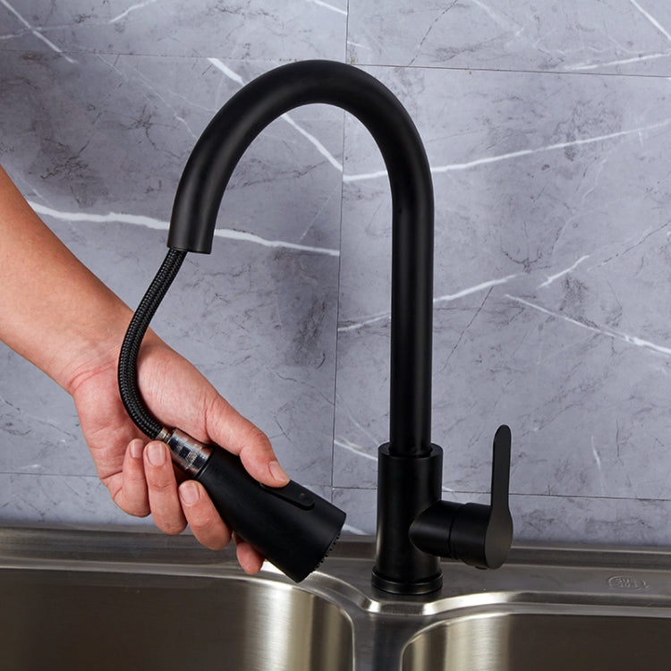 Kitchen Pull-out Faucet Stainless Steel Sink Telescopic Universal Faucet,Spec:, CLH002 Black, CLY002 Wire Drawing, Electroplating