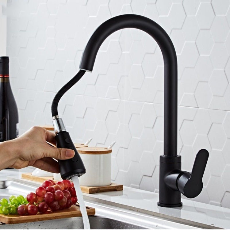 Kitchen Pull-out Faucet Stainless Steel Sink Telescopic Universal Faucet,Spec:, CLH002 Black, CLY002 Wire Drawing, Electroplating