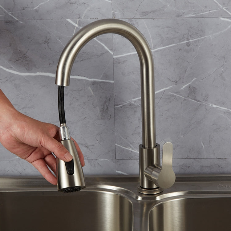 Kitchen Pull-out Faucet Stainless Steel Sink Telescopic Universal Faucet,Spec:, CLH002 Black, CLY002 Wire Drawing, Electroplating