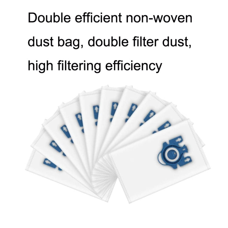 10PCS For Miele 3DFJM / Complete C2 Vacuum Cleaner Accessories, Dust Bag(Blue), Cloth Filter, Sponge Filter