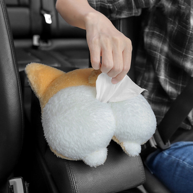 Multifunctional Cartoon Armrest Box Seat Back Tissue Box, Styles:, Corgi, Lying Goose