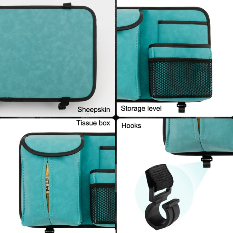 DE RAN FU Flip Fur Car Seat BackTissue Box Storage Hanging Bag With Hook, 1122 Blue, 1122 Brown, 1122 Black, 1122 Grey