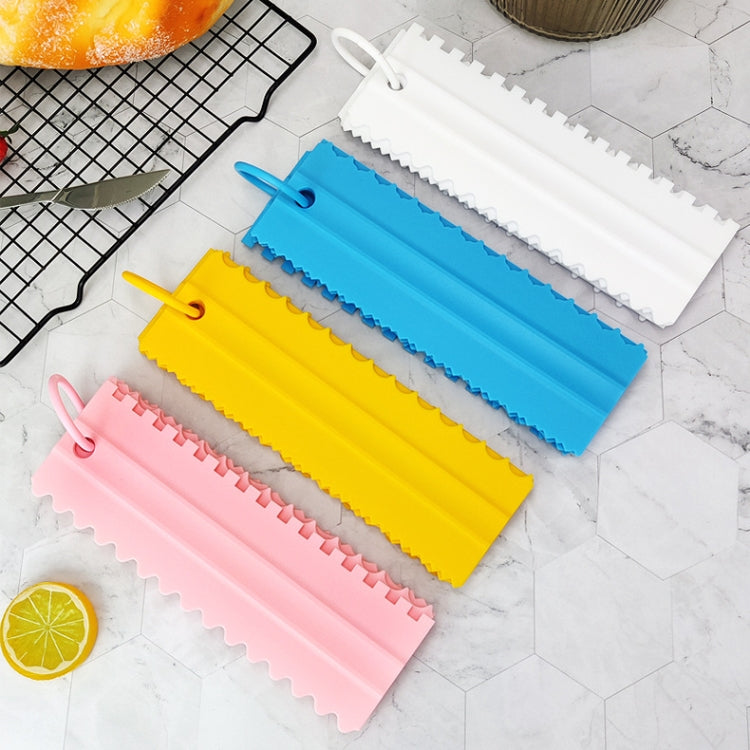 4 PCS / Set Plastic Cream Scraper PP Double Side Sawtooth Baked Cake Flattener, 4 PCS / Set Pink, 4 PCS / Set White, 4 PCS / Set Yellow, 4 PCS / Set Sky Blue