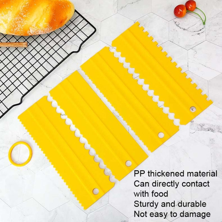 4 PCS / Set Plastic Cream Scraper PP Double Side Sawtooth Baked Cake Flattener, 4 PCS / Set Pink, 4 PCS / Set White, 4 PCS / Set Yellow, 4 PCS / Set Sky Blue