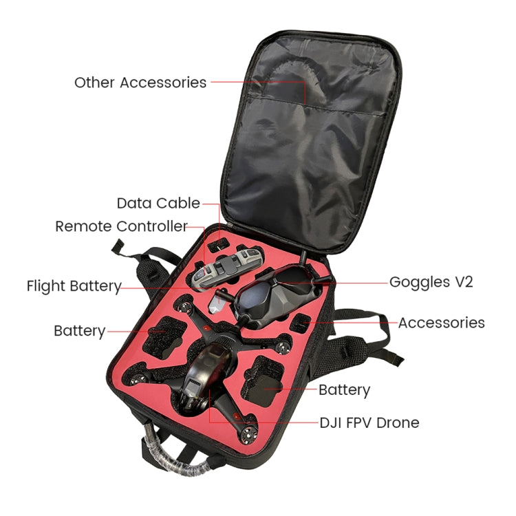 حقيبة كتف من قماش أكسفورد مقاوم للماء والتآكل لطائرة DJI FPV بدون طيار، حقيبة كتف لطائرة DJI FPV بدون طيار
