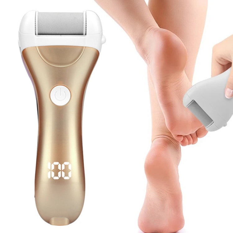 جهاز تقشير القدمين الكهربائي بشاشة رقمية ومنفذ USB، وردي، ذهبي، أخضر