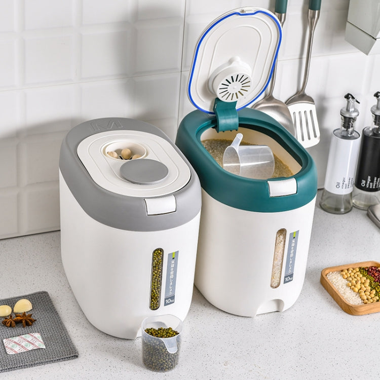 Kitchen Sealed Moisture Dust Proof Storage Rice Bucket, Red 10kg, Red 5kg, Gray 10kg, Gray 5kg, Blue 10kg, Blue 5kg, Green 10kg, Green 5kg