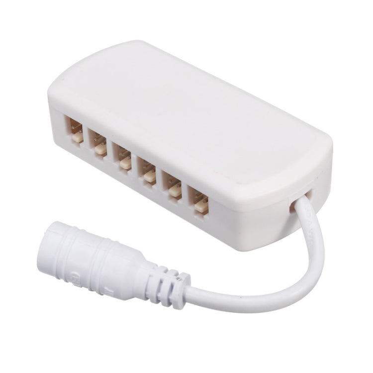 6 Ports 2510 Hub Splitter Junction Box Distributer Connectors Cabinet Light Adapter, 6 Ports Without DC Header, 6 Ports With DC Head