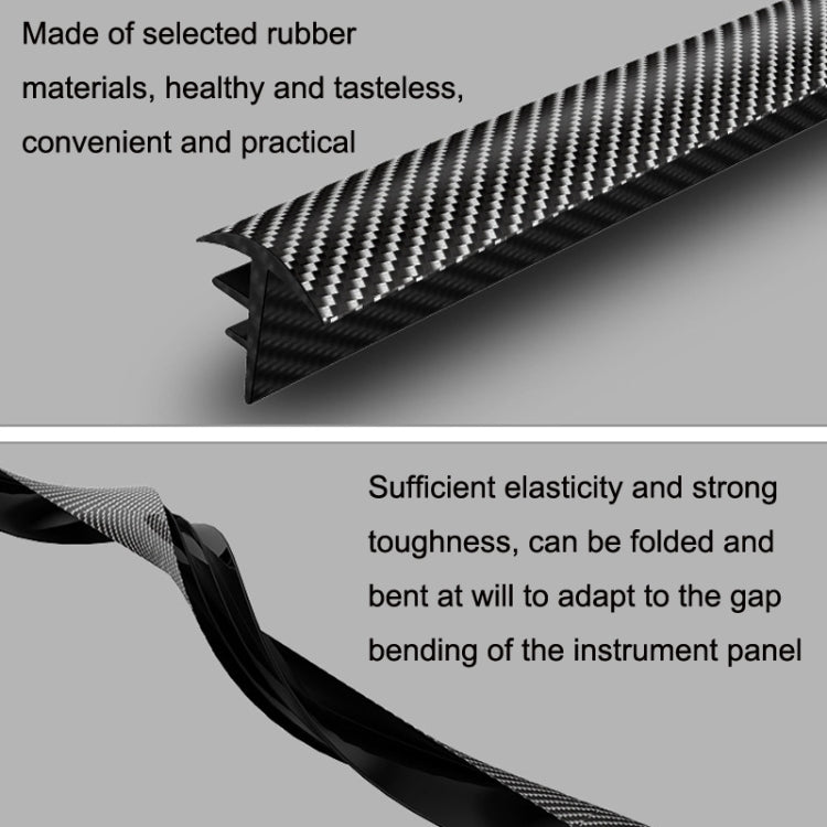 Car Elastomer Seal Rubber Strip Instrument Panel Leakproof Dustproof Soundproof Universal, N856 Carbon Fiber Pattern, 2pcs N856 No Fiber Pattern