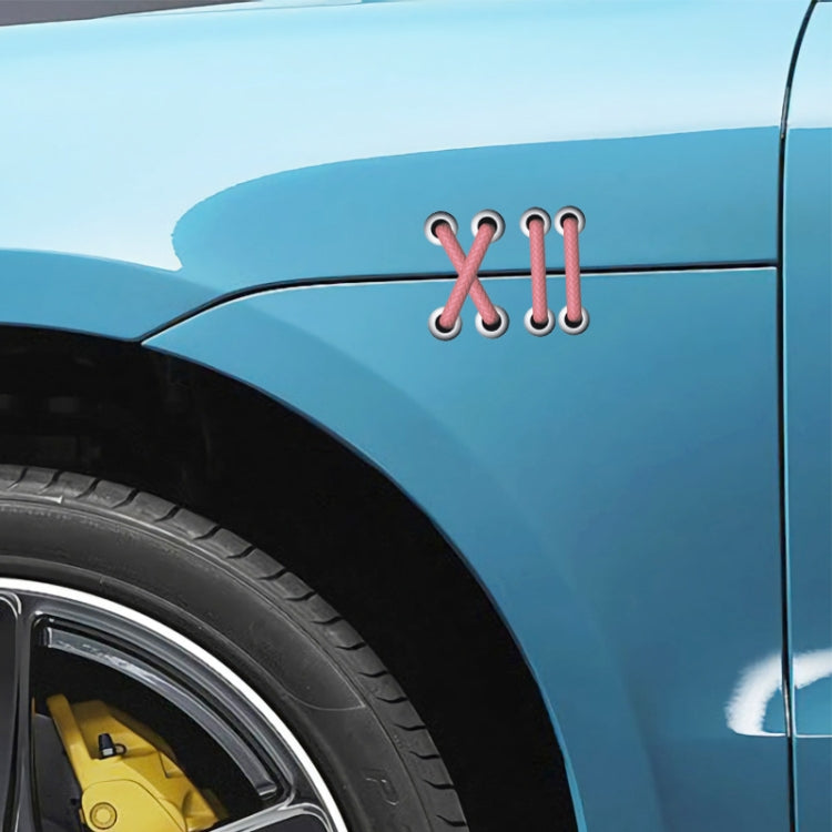 10 PCS Shoelace Car Sticker Body Cover Up Scratch Patch Sticker, Cross Red Shoelace, Cross Black Shoelace, Cross Pink Shoelace, Horizontal Red Shoelace, Horizontal Black Shoelace, Horizontal Pink Shoelace